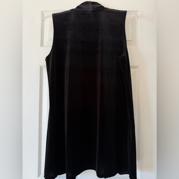 Bobeau Black Velvet Vest size XL long duster - Picture 3 of 9